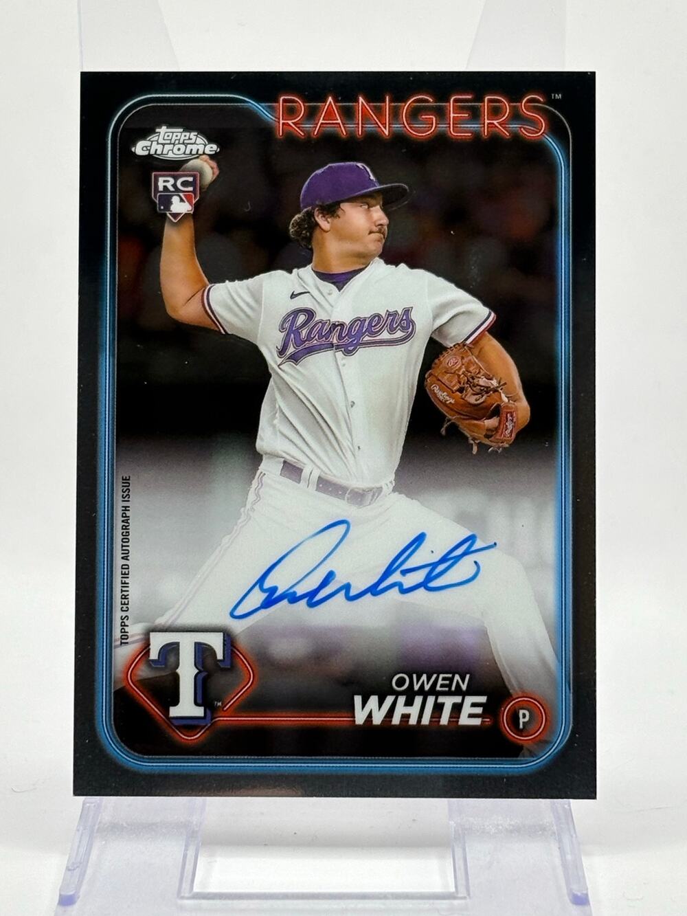 2024 Topps Chrome Owen White Rookie On Card Auto Texas Rangers RC